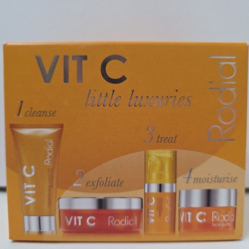 4 Pc Rodial Vitamin C Little Luxuries Set Cleanser Serum Moisturizer Exfoliation